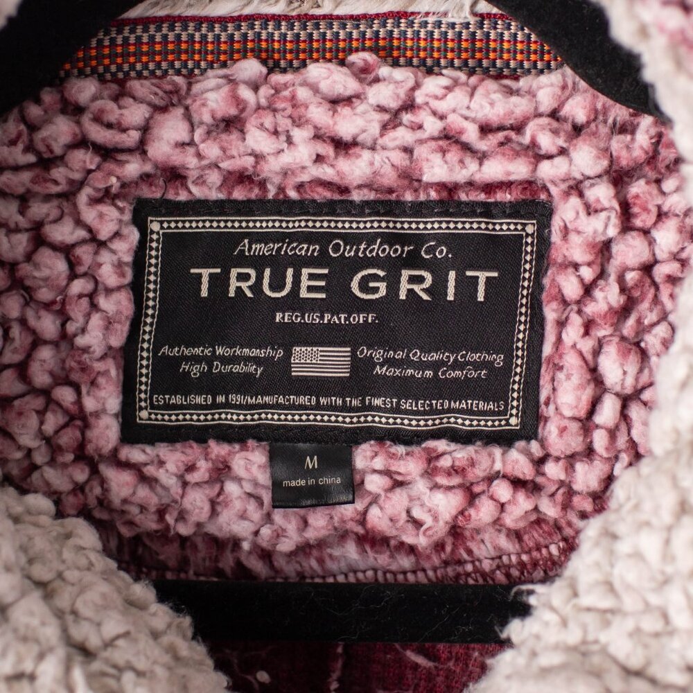 True Grit American Outdoor Co Medium Sherpa Pullover 1/4 Zip Fleece Shirt - Picture 3 of 8